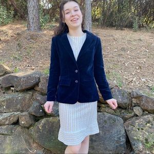 Vintage Blue Velvet Suit Jacket! XS Blazer!